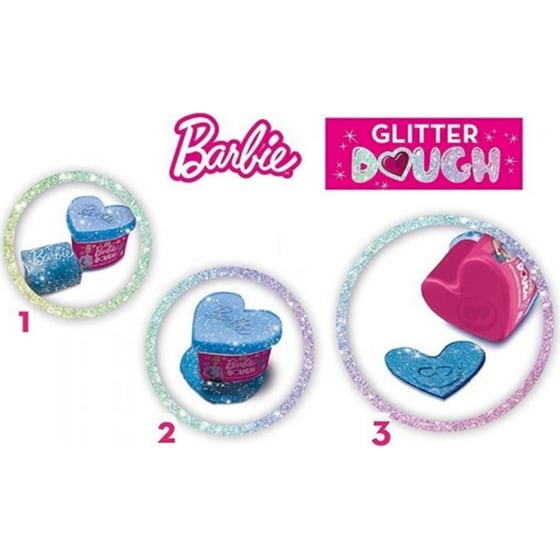 Σετ Πλαστοζυμαράκια Lisciani Barbie Glitter Dough House Kit με 5 Βαζάκια και Εργαλεία image 2