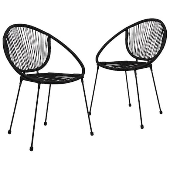 Καρέκλες Κήπου Vidaxl από Ρατάν/Pvc 2 Τεμ. 57x57.5x82cm - Μαύρες image 0