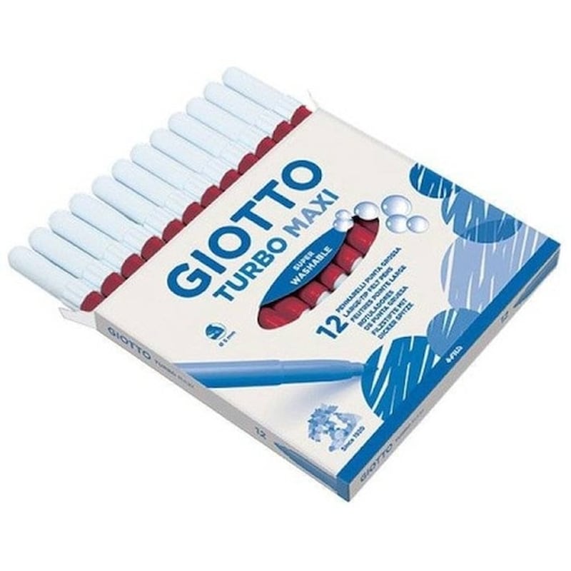 GIOTTO Μαρκαδόροι Giotto Turbo Maxi Kokkino 12τμχ.