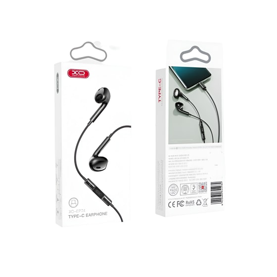 Ακουστικά Handsfree XO EP74 4th Gen USB-C - Μαύρα image 2