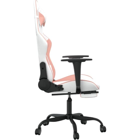 Καρέκλα Gaming VIDAXL 3143662 με Υποπόδιο από Τεχνητό Δέρμα - Λευκό image 1