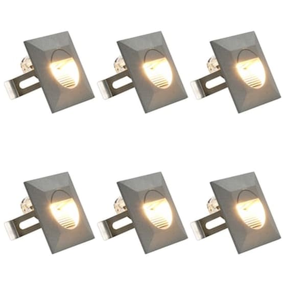Vidaxl Φωτιστικά Τοίχου Led Εξωτερικού Χώρου Τετράγωνα 6 Τεμ. Ασημί 5w image 1