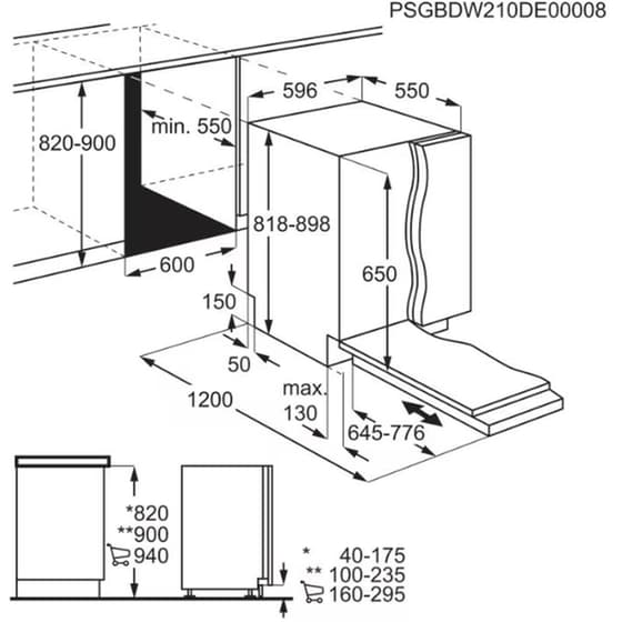 ELECTROLUX E62LD200S για 14 Σερβίτσια Εντοιχιζόμενο Πλυντήριο Πιάτων image 2