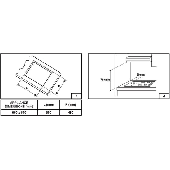 MONDIN VD602BNEV(GPL) 60 cm Μαύρο Εστία Μεικτή Υγραερίου Αυτόνομη image 1