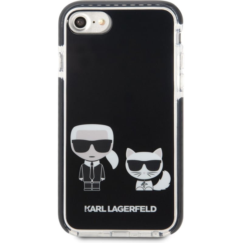 KARL LAGERFELD Karl Lagerfeld Ikonik Case “karl Amp; Choupette” Θήκη Προστασίας Από Σκληρό Πλαστικό – Iphone 7/8/se (μαύρο – Klhci8tpekck)