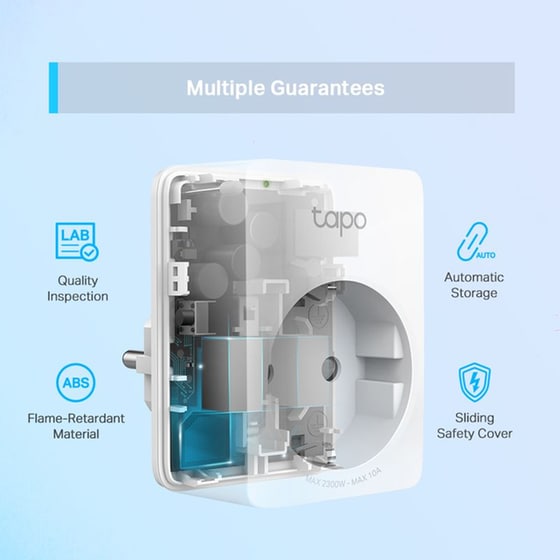 Έξυπνη πρίζα ρεύματος TP-Link Tapo P100 με Wi-Fi, Bluetooth 2300W image 6