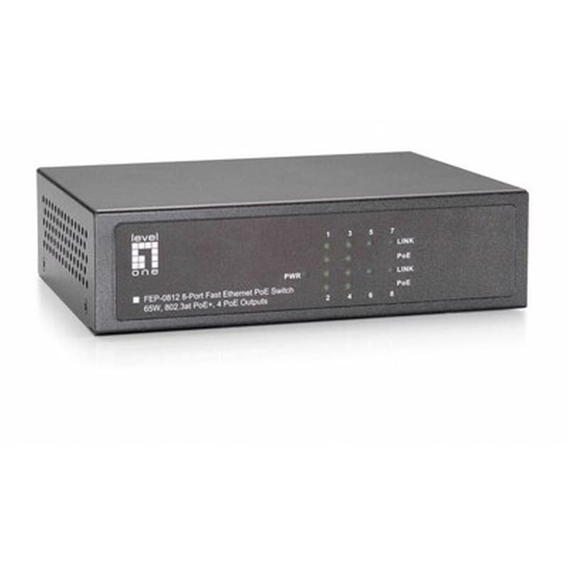 LEVEL ONE LevelOne FEP-0812 Network Switch Fast Ethernet (100 Mbps) PoE Support