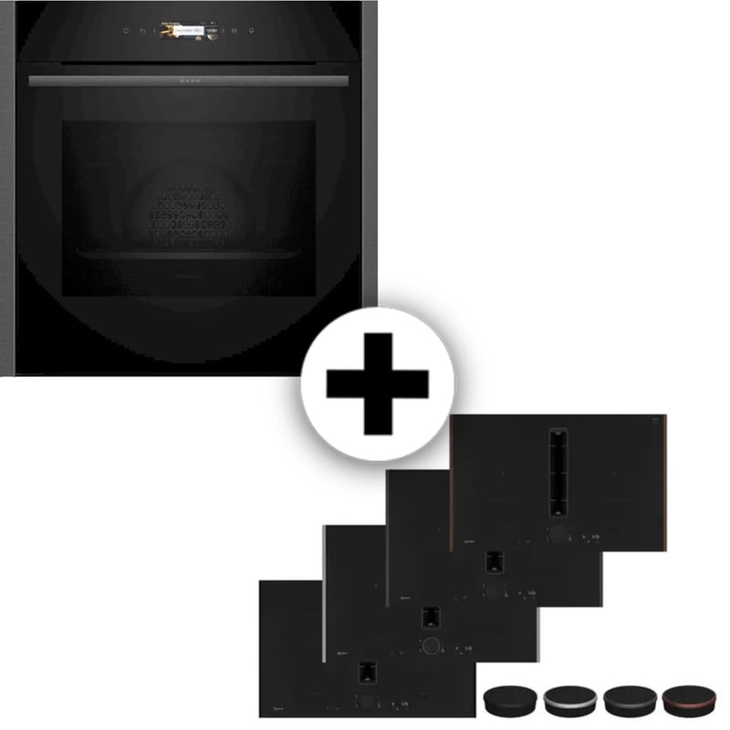 NEFF B24CR71G0 V68YYX4C0 71 Lt Μαύρο Εντοιχιζόμενος Σετ Φούρνος και Εστία