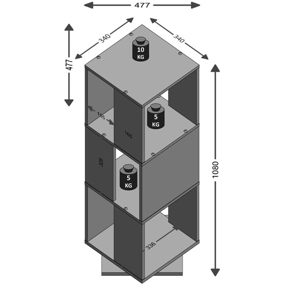 Βιβλιοθήκη FMD από Μοριοσανίδα 34x34x108 cm - Καφέ image 2