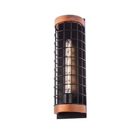 Απλίκα Τοίχου Aca Tesla Eg841w47b Μεταλλική 14x12.5x47 cm - Μαύρη/Καφέ