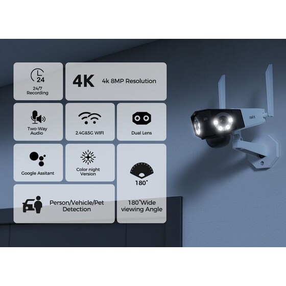 Ασύρματη IP Camera Reolink Duo Series W730 4K Bullet / Box με WiFi & Διπλούς Φακούς image 3