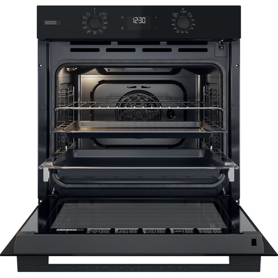 WHIRLPOOL OMSK58RU1SB & WF S3660 CPNE 71 Lt Μαύρο Eντοιχιζόμενο Σετ Φούρνος και Εστία image 2