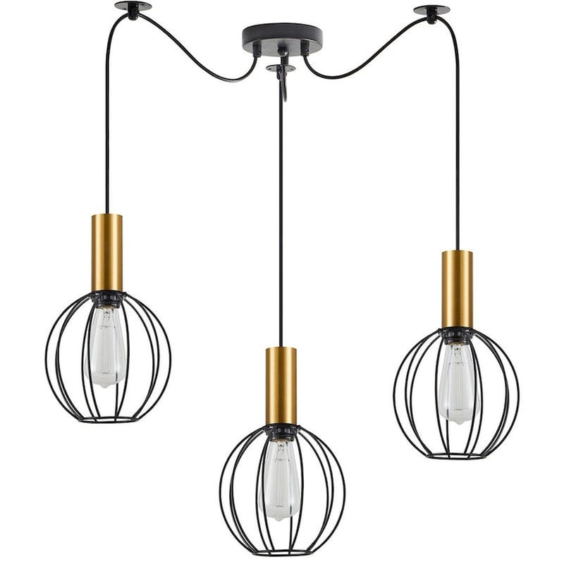 HOMELIGHTING Φωτιστικό Οροφής Τρίφωτο Homelighting 77-8626 Μεταλλικό - Μαύρο/Χρυσό