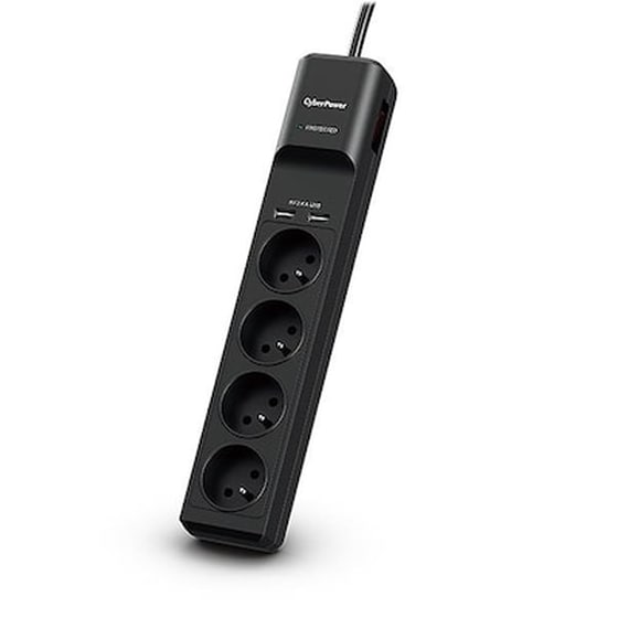 Πολύπριζο Ασφαλείας Cyberpower P0420sud0-fr Tracer Iii 4 Θέσεων & 2x Usb 1.8m - Μαύρο image 0