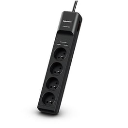 Πολύπριζο Ασφαλείας Cyberpower P0420sud0-fr Tracer Iii 4 Θέσεων & 2x Usb 1.8m - Μαύρο