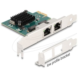 Delock Κάρτα Επέκτασης Pcie X1 Σε 2x Rj45 Gigabit 88205, 1000mbps