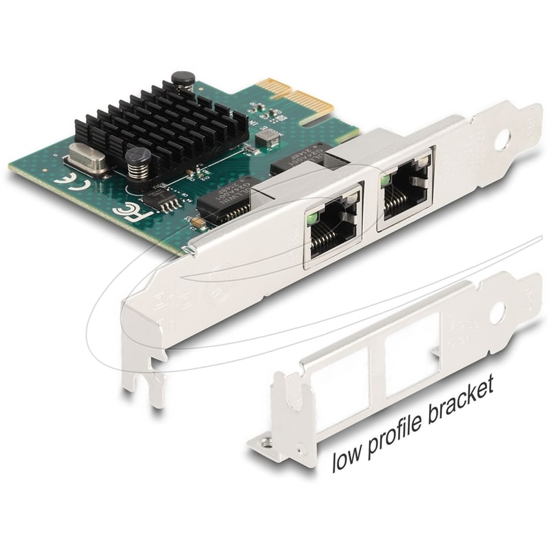 Delock Κάρτα Επέκτασης Pcie X1 Σε 2x Rj45 Gigabit 88205, 1000mbps