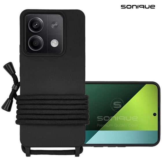 Θήκη  Xiaomi Redmi Note 13 5G - Sonique Με Κορδόνι Carryhang - Μαύρο image 0