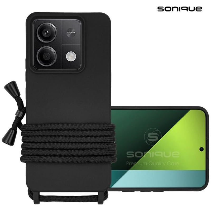 Θήκη Xiaomi Redmi Note 13 5G - Sonique Με Κορδόνι Carryhang - Μαύρο SONIQUE