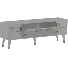 Έπιπλο Τηλεόρασης 24Mall Moda από Μοριοσανίδα 150x35x53.2 cm - Λευκό/Χρυσό