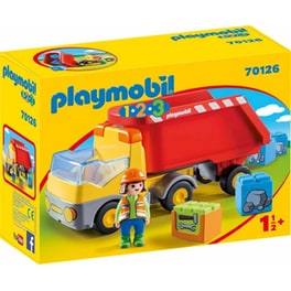 PLAYMOBIL® 1·2·3 Ανατρεπόμενο Φορτηγό με Εργάτη (70126)