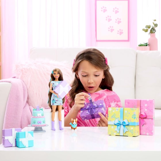 Κούκλα Mattel Barbie Party Unboxed Reveal - Μελαχρινή (JFG72) image 1