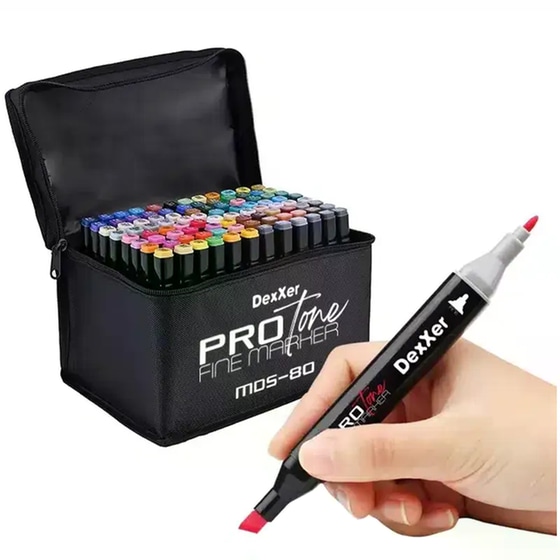 Επαγγελματικοί Μαρκαδόροι Ζωγραφικής Aria Trade Διπλή Μύτη Board και Fine 2.0 mm (80 Τεμάχια) image 8