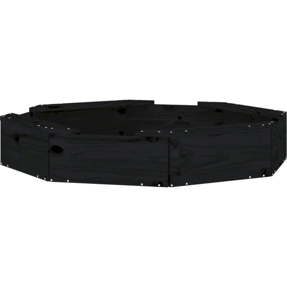 VidaXL Αμμοδόχος με Καθίσματα Οκτάγωνη 111x111x20cm Ξύλινη - Μαύρο image 5