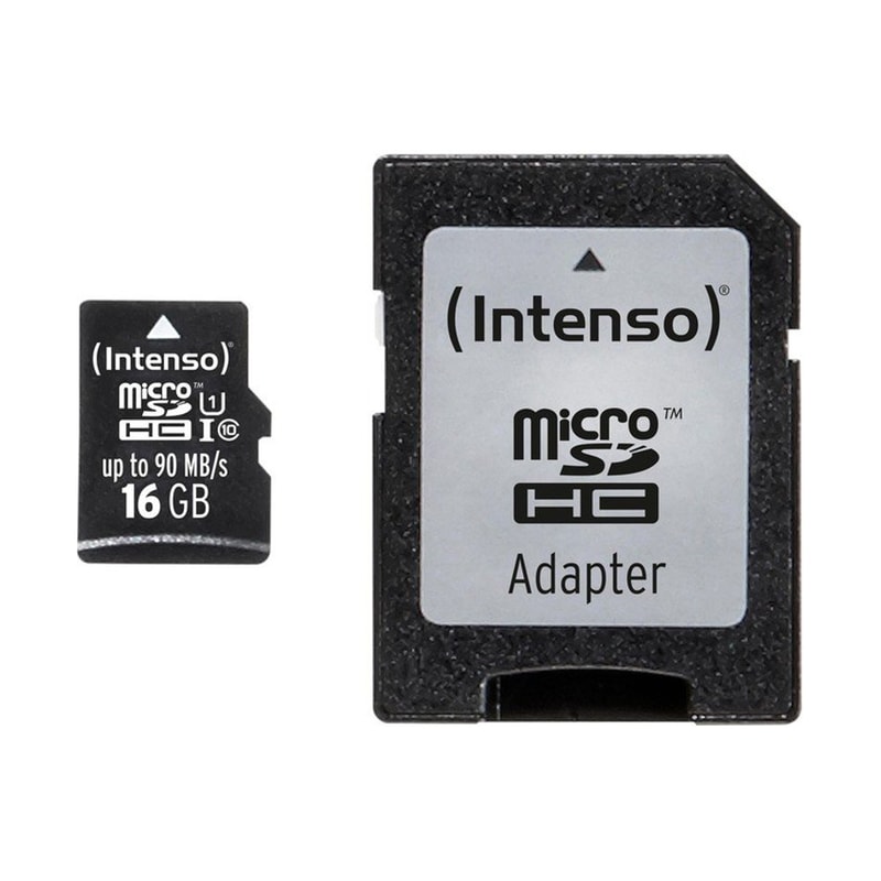 Κάρτα μνήμης microSDHC 16GB Class 10 SD Adapter – Intenso 3433470