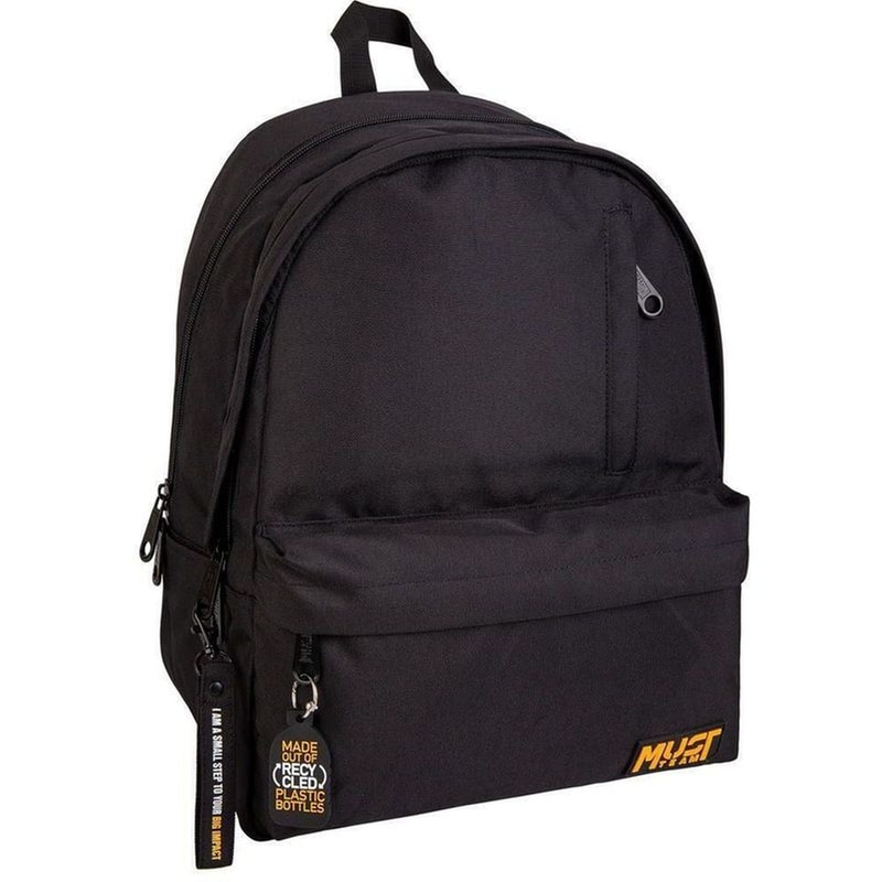 Τσάντα Πλάτης Must Team Monochrome Μαύρο με Πορτοκαλί Λεπτομέρειες 900d R