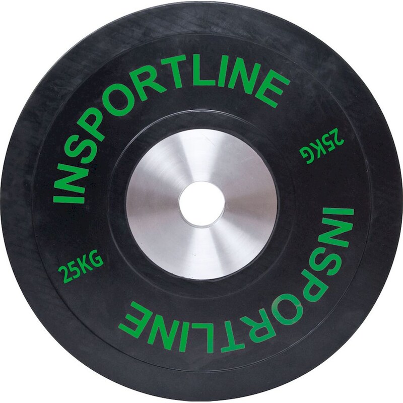 INSPORTLINE Δίσκος InSPORTline Bumper Plate INS-10381 25 kg για Μπάρα Ολυμπιακού Τύπου Ø50mm από Λάστιχο