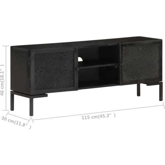 Έπιπλο Τηλεόρασης VidaXL από Ξύλο 115x30x46cm - Μαύρο image 10
