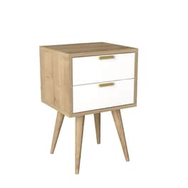 Κομοδίνο Esmarket Από Μελαμίνη 40x35x61 cm - Φυσικό Λευκό