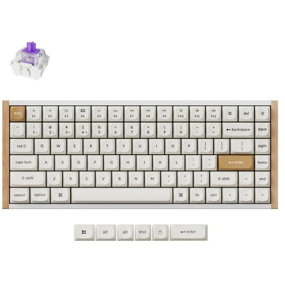Keychron K2 He (k2h-q1) Gaming Μηχανικό Ενσύρματο/Ασύρματο Bluetooth Πληκτρολόγιο με Μαγνητικούς Διακόπτες και RGB φωτισμό Λευκό (US) image 0