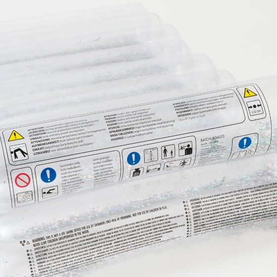 Στρώμα Θαλάσσης SunnyLife Tube Lilo με Glitter 95 cm - Διαφανές image 4