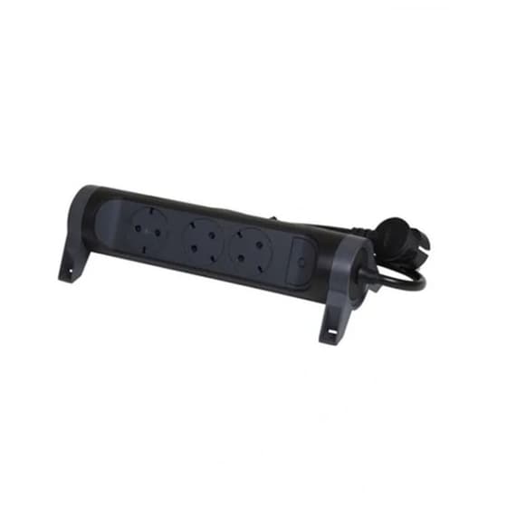 Πολύπριζο Legrand Surgearrest 3 θέσεων Rotating 1.5m - Black/Grey image 0