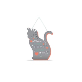 Ξύλινη Πινακίδα A.T.P A House Is Not A Home/Cat