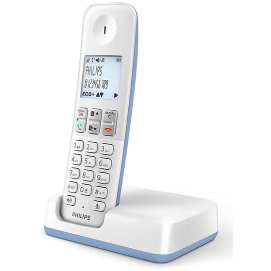Ασύρματο Τηλέφωνο Philips D2501S-34 - Λευκό/Μπλε image 0