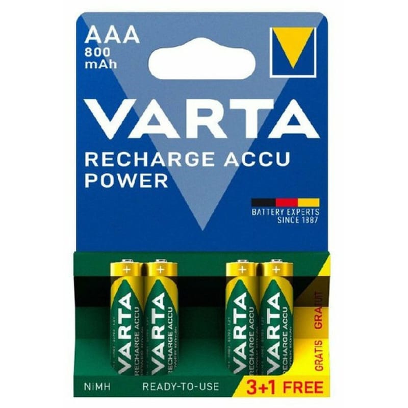 VARTA Επαναφορτιζόμενες Μπαταρίες Varta AAA 1.2 V 4 τεμάχια