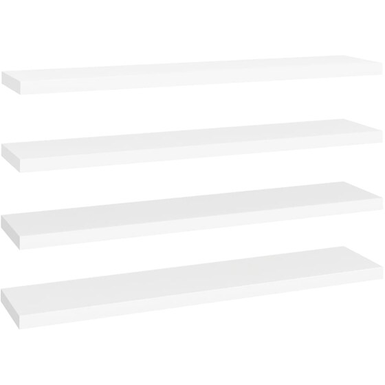 Ράφια Τοίχου VidaXL από MDF 120x23.5x3.8 cm 4 Τμχ - Λευκό image 0