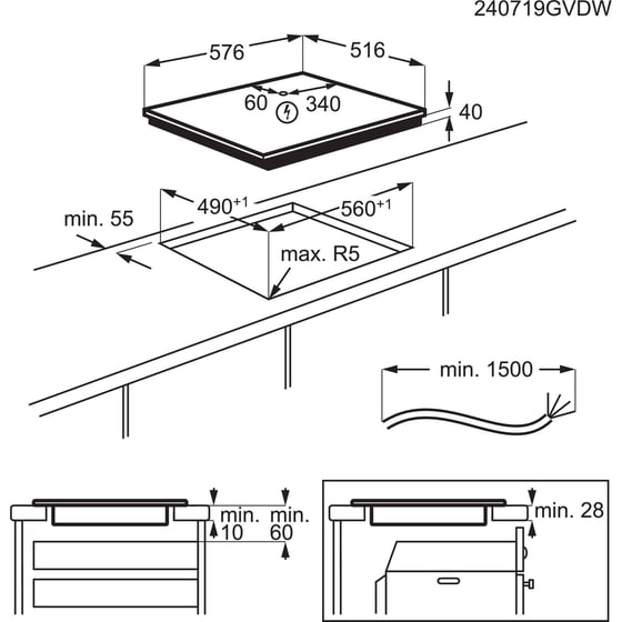ELECTROLUX EHF6346XOK 57.6 cm Μαύρο Εστία Κεραμική Αυτόνομη image 5