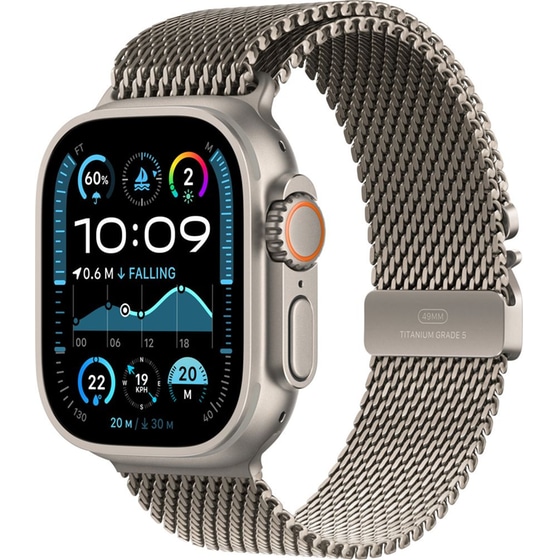 Apple Watch Ultra 2 GPS + Cellular 49mm Natural Titanium Case with Natural Titanium Milanese Loop - L image 0