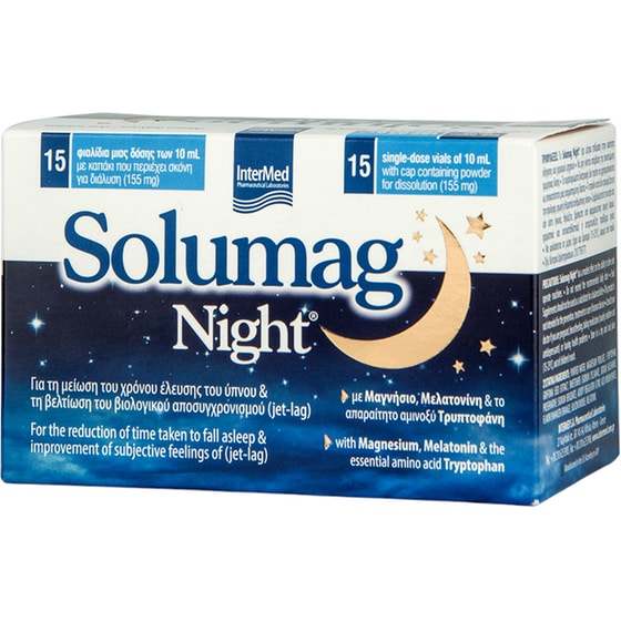 Ειδικό Συμπλήρωμα για τον Ύπνο Intermed Solumag Night - 15 φιαλίδα x 10ml image 0
