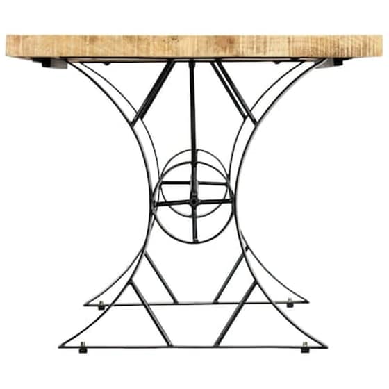 Τραπεζαρία Vidaxl από Μασίφ Ξύλο Μάνγκο 180x90x76 cm - Μαύρο/Καφέ image 4