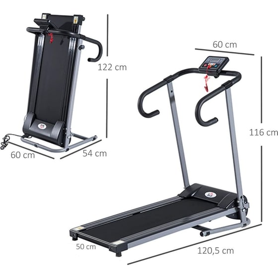 HOMCOM B1-0097 Ηλεκτρικός Διάδρομος Γυμναστικής Μαύρο image 4