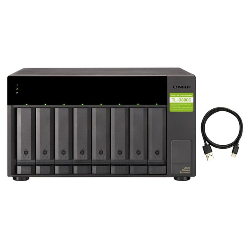 QNAP Qnap Tl-d800c Storage Drive Enclosure 2.5/3.5 Hdd/ssd Enclosure Black, Gray