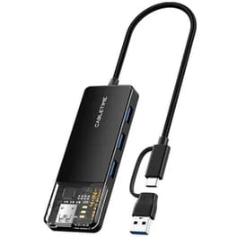 Cabletime USB Hub CT-HUBT3-PB 4 Θυρών με Σύνδεση USB/USB-C, 5Gbps - Μαύρο