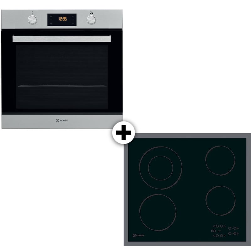 INDESIT INDESIT IFW6841JHIX RI261X 71 Lt Inox Eντοιχιζόμενο Σετ Φούρνος και Εστία