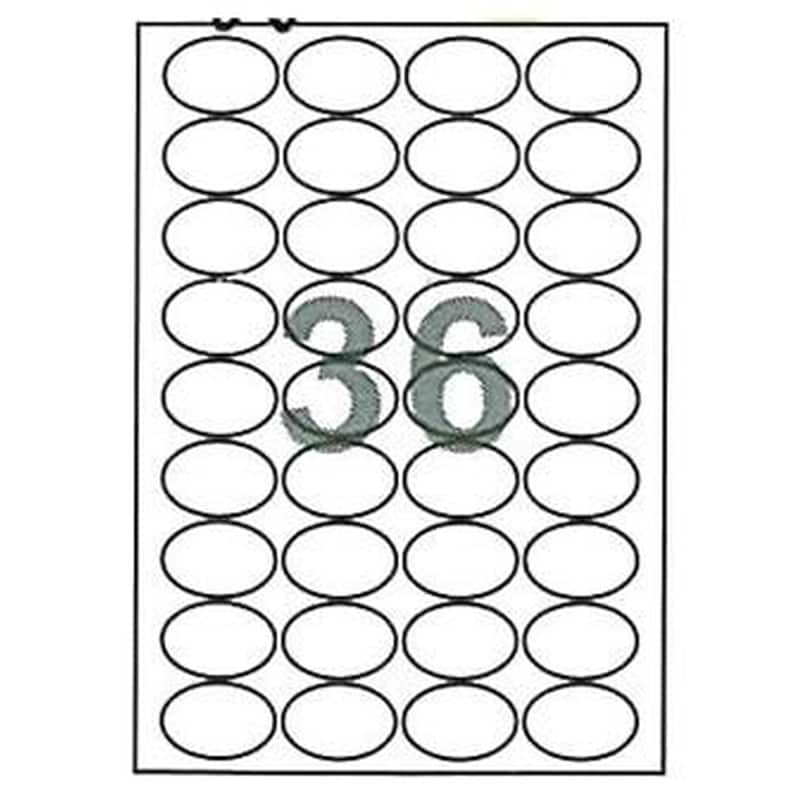 Fleks Ετικέτ. Αυτοκόλ. Λευκές Ø45x30mm 36/φ 100φ Α4