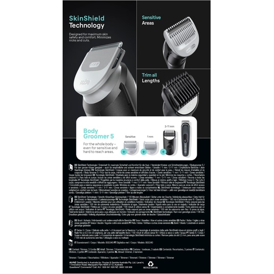 Ξυριστική Μηχανή Σώματος BRAUN BG5340 Επαναφορτιζόμενο για Υγρό και Στεγνό Ξύρισμα Μαύρο image 10